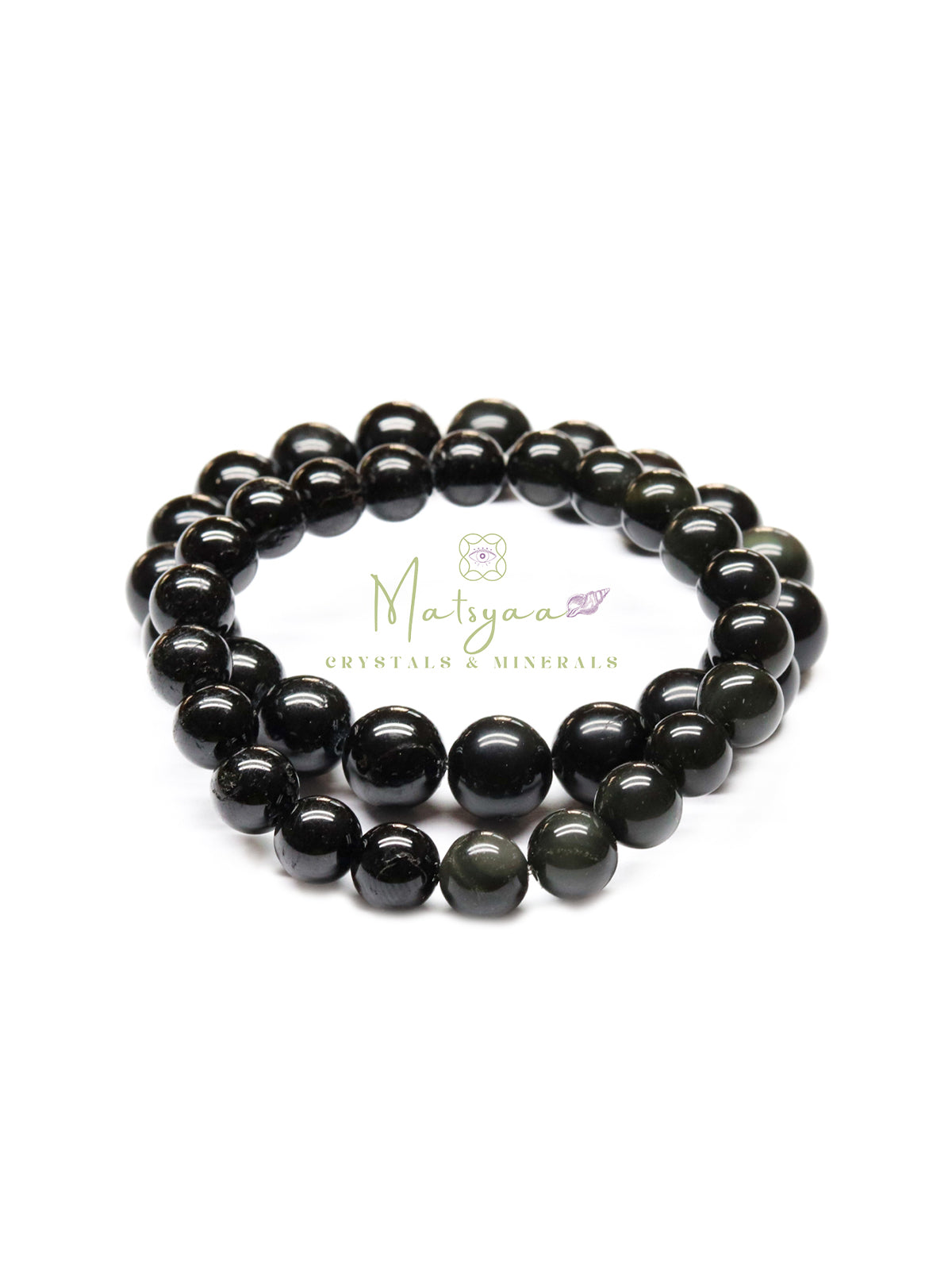 Black tourmaline & Black Obsidian Bracelet