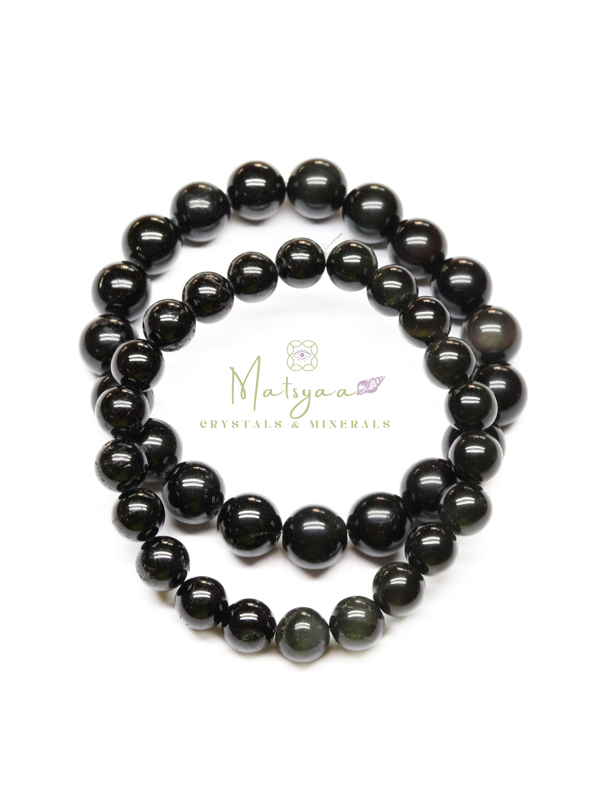 Black tourmaline & Black Obsidian Bracelet