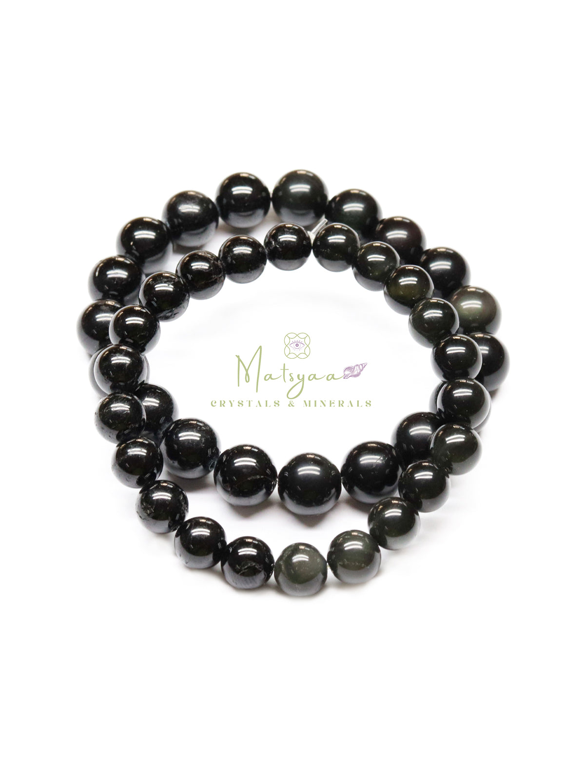 Black tourmaline & Black Obsidian Bracelet