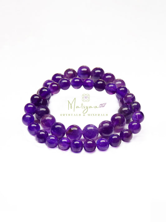 Natural Brazilian Amethyst Bracelet – Clarity • Calm • Inner Balance