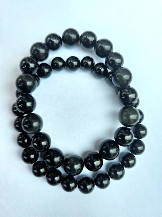 Bracelet - Black Tourmaline Black Obsidian
